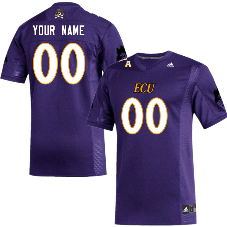 Custom ECU Pirates Name And Number College Football Jerseys Stitched-Purple